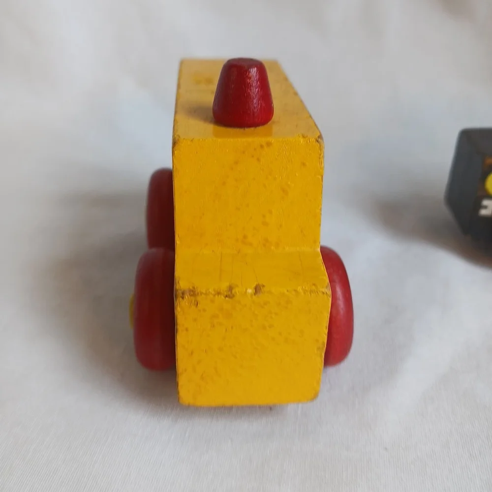 Vintage Montgomery Schoolhouse Bus Police Car Toys
